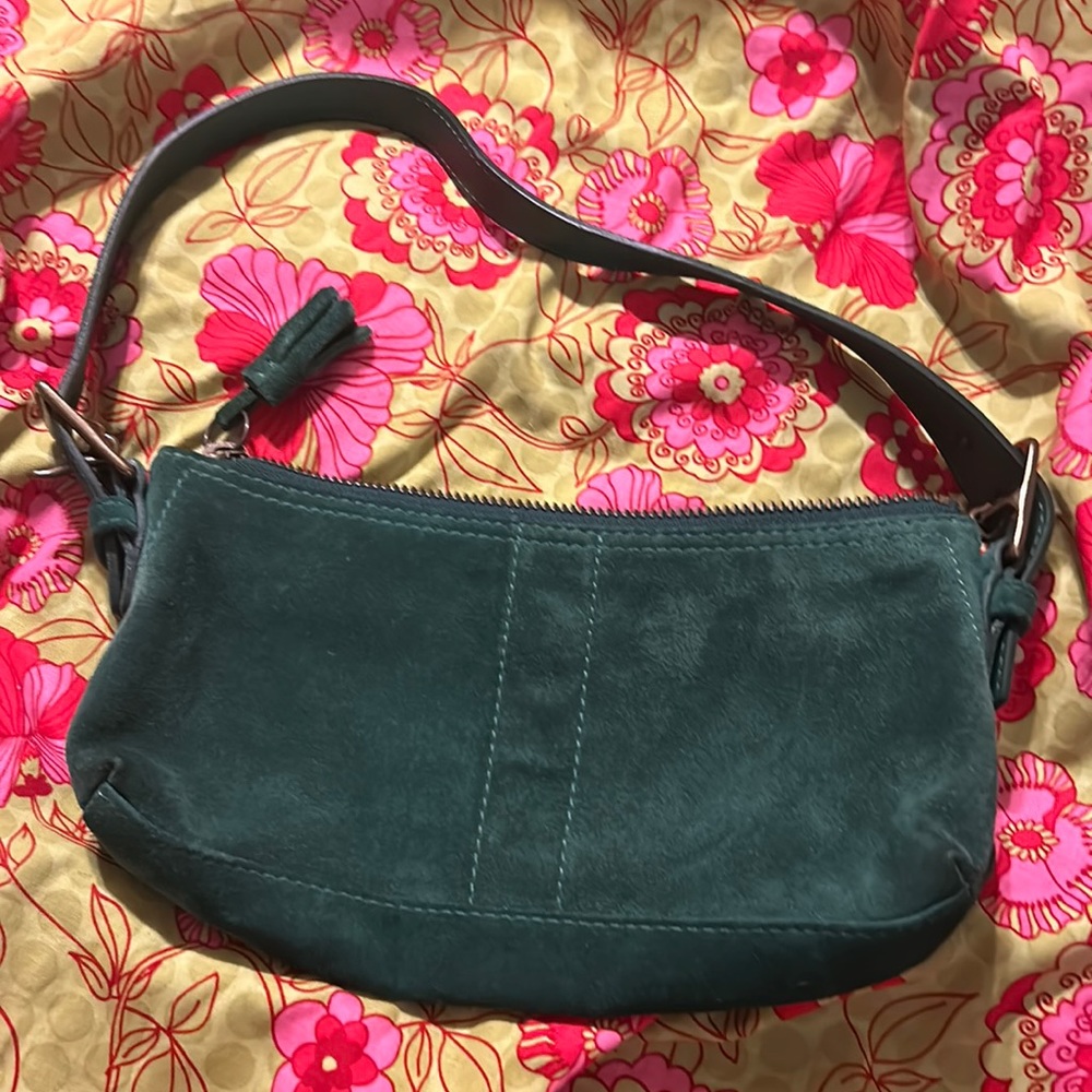 Vintage green Coach mini bag.